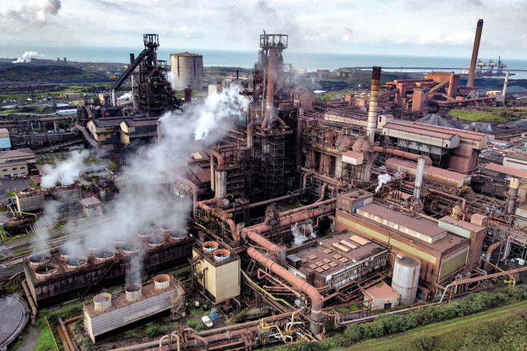 Aerial shot of Tata Steel in Port Talbot