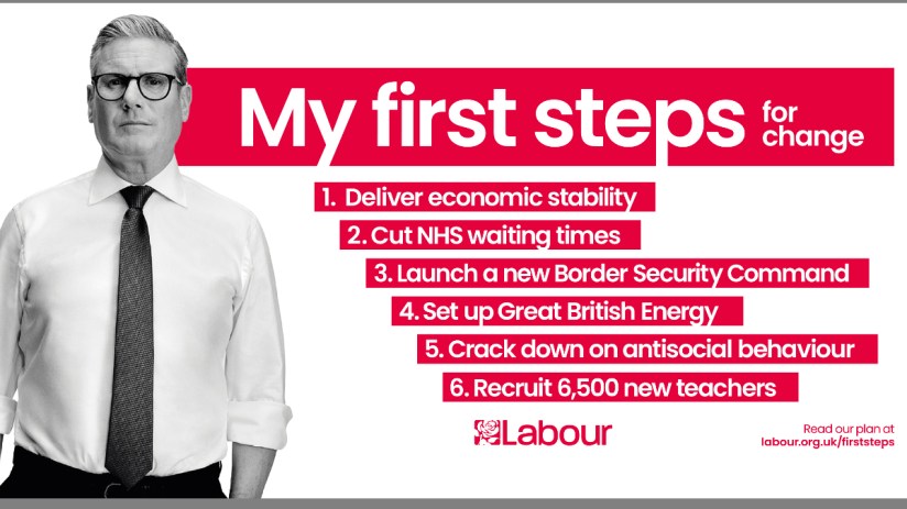 Keir Starmer will today launch Labour’s “down payment for change” in a pre-election doorstep offer to voters. Photo: Labour