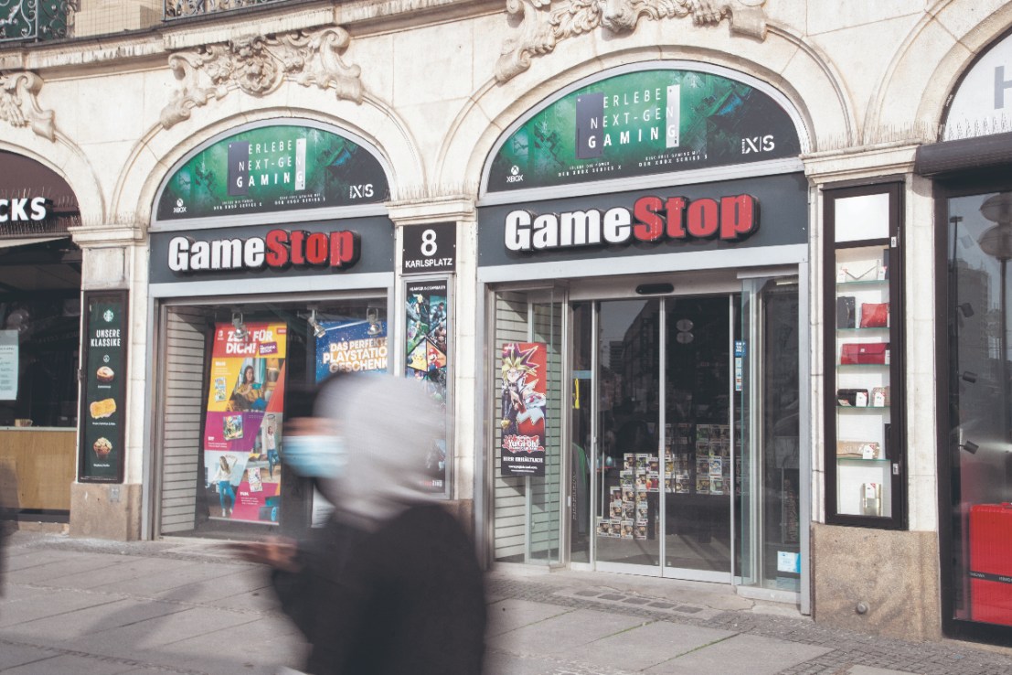 A Gamestop branch seen in Munich, Germany on March 4 2021. (Photo by Alexander Pohl/NurPhoto via Getty Images)