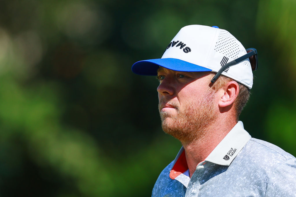 PLAYA DEL CARMEN, MEXICO - FEBRUARY 02: Talor Gooch of Smash GC gestures during day one of the LIV Golf Invitational - Mayakoba at El Camaleon at Mayakoba on February 02, 2024 in Playa del Carmen, Mexico. (Photo by Manuel Velasquez/Getty Images)