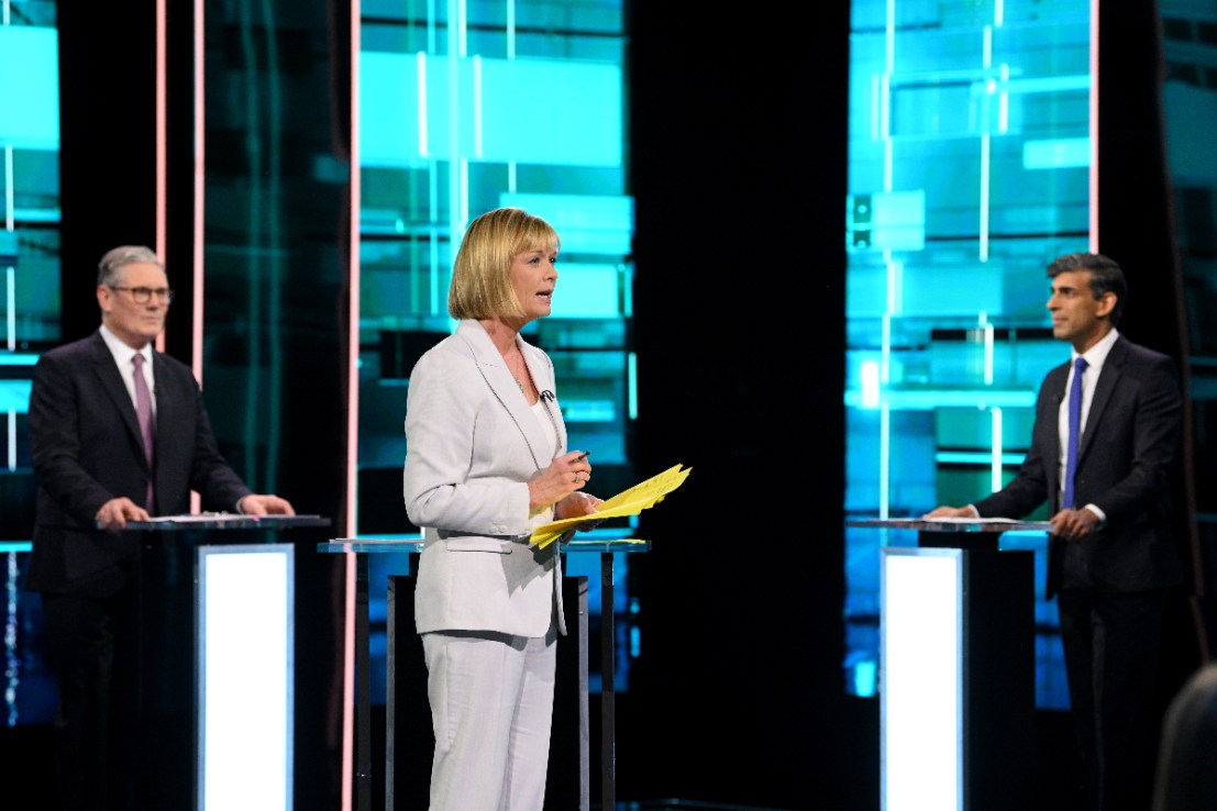 Tonight Rishi Sunak and Sir Keir Starmer went head-to-head in their first leaders TV debate of the general election campaign. Photo: ITV
