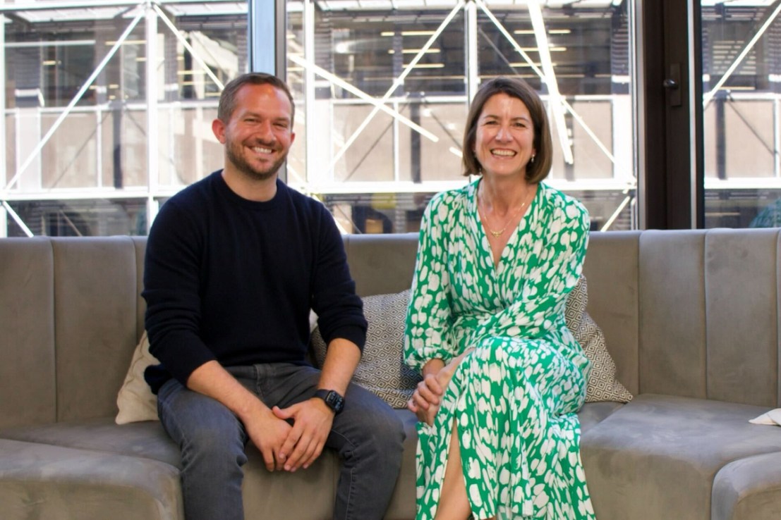 Flock CEO Ed Leon Klinger (left) and Admiral Pioneer CEO Emma Huntington (right)