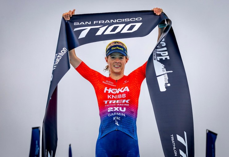Taylor Knibb won the women's elite race at the San Francisco T100 triathlon
