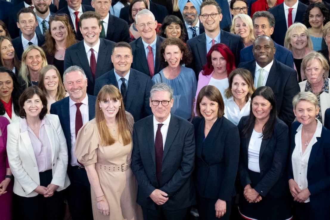 Labour Prime Minister Keir Starmer surrounded by his cabinet and MPs. Photo: PA