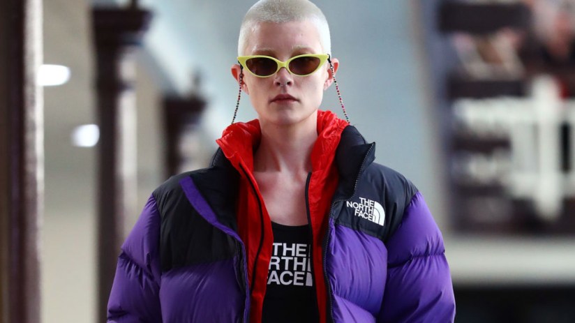 A model showcases designs by The North Face during the Poolside Runway at Melbourne Fashion Week at Melbourne City Baths on September 04, 2019 in Melbourne, Australia. (Photo by Kelly Defina/Getty Images)