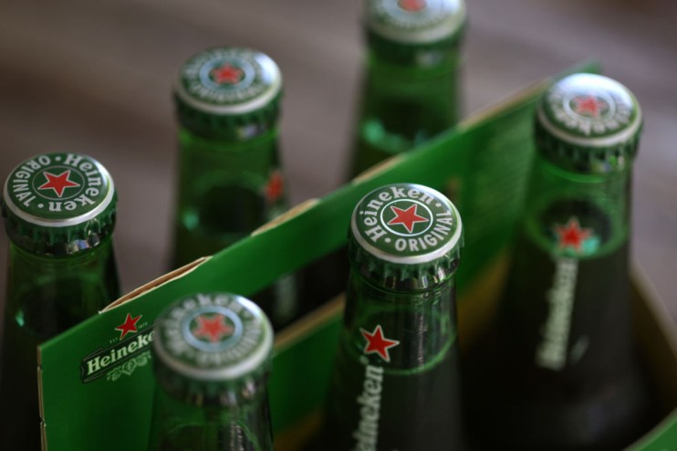 Heineken's UK profit was cut during 2023. (Photo illustration by Justin Sullivan/Getty Images)
