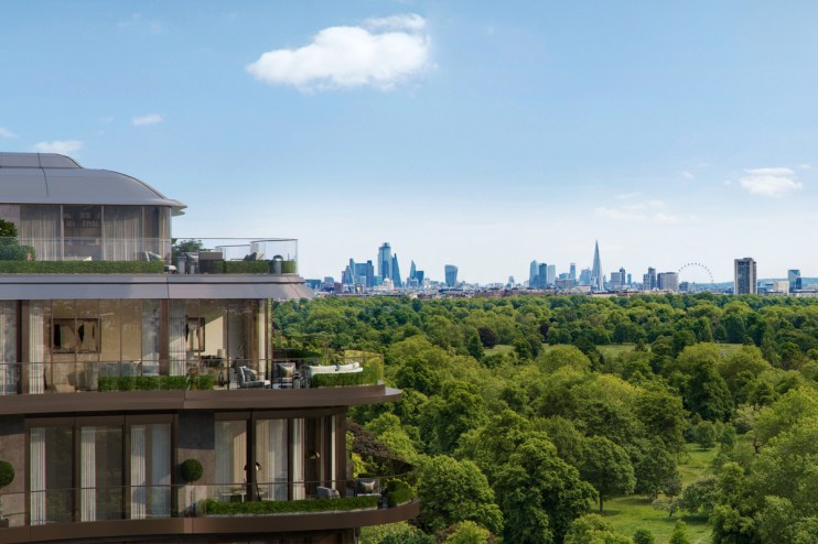 A &pound;60m penthouse overlooking Hyde Park has gone on sale