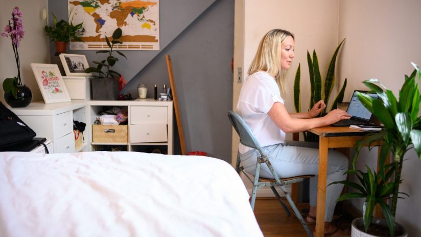 EALING - JUNE 04: Crisis Volunteer Rachael De Bose sits in the bedroom where she usually logs on for her shifts for the crisis text service Shout 85258, on June 04, 2020 in Ealing, United Kingdom. After a friend took his own life last year, Rachael realised the critical importance of anonymous support for those who feel they cannot discuss their mental health problems with friends and family. Volunteering for around a year, Rachael usually does two shifts a week for a few hours, but during the lockdown period, the increase in demand has led her to log on every other day to ease the pressure. Shout is the UK's first 24/7 crisis text line for everyone, and is free, confidential and anonymous to text. Powered by a team of Crisis Volunteers, Shout uses the anonymised data collated to give the service unique insights into mental health trends to help improve people’s lives. In the weeks before lockdown was announced on March 23rd, Shout was typically handling around 750 conversations a day. This has been steadily growing, often seeing more than 1,000 conversations a day. Prince William, the Duke of Cambridge, recently revealed that he has been one such volunteer anonymously counseling people during the Covid-19 lockdown, after having been trained by the charity. The Cambridges and the Duke and Duchess of Sussex helped launch the Shout 85258 service last year, investing £3 million via their Royal Foundation. (Photo by Leon Neal/Getty Images)