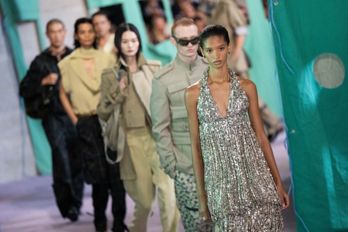 Models walk the runway at the Burberry show during London Fashion Week, September 2024. Photo by Jeff Spicer/Getty Images