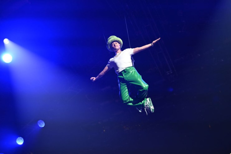 Jax Jones and Calum Scott perform “Whistle” onstage during The National Lottery's Big Bash to celebrate 2023 at OVO Arena Wembley on 9 December, 2023 in London, England. Coming to ITV1 and ITVX on 31 December (Photo by Kate Green/Getty Images for The National Lottery)