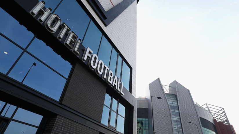Hotel Football is located by Manchester United's Old Trafford stadium. (Photo by Clive Brunskill/Getty Images)