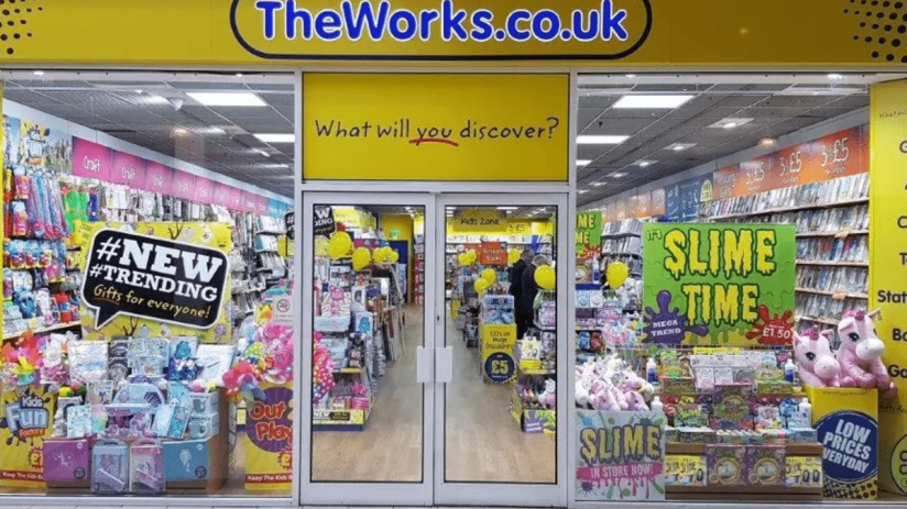 Profit before tax at The Works fell by around a third year on year.