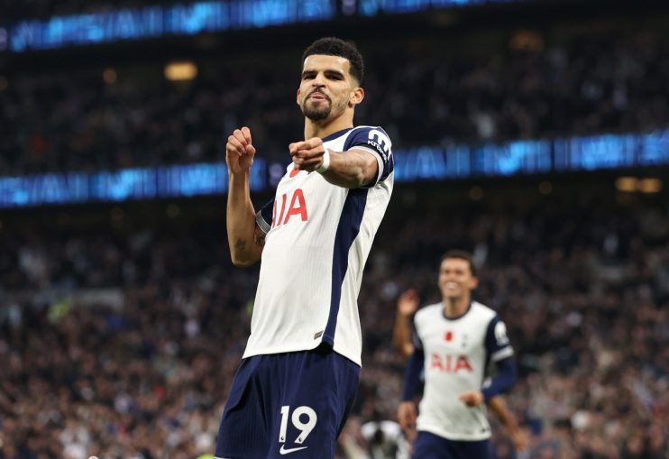 Dominic Solanke scored twice in five second-half minutes as Tottenham beat Aston Villa