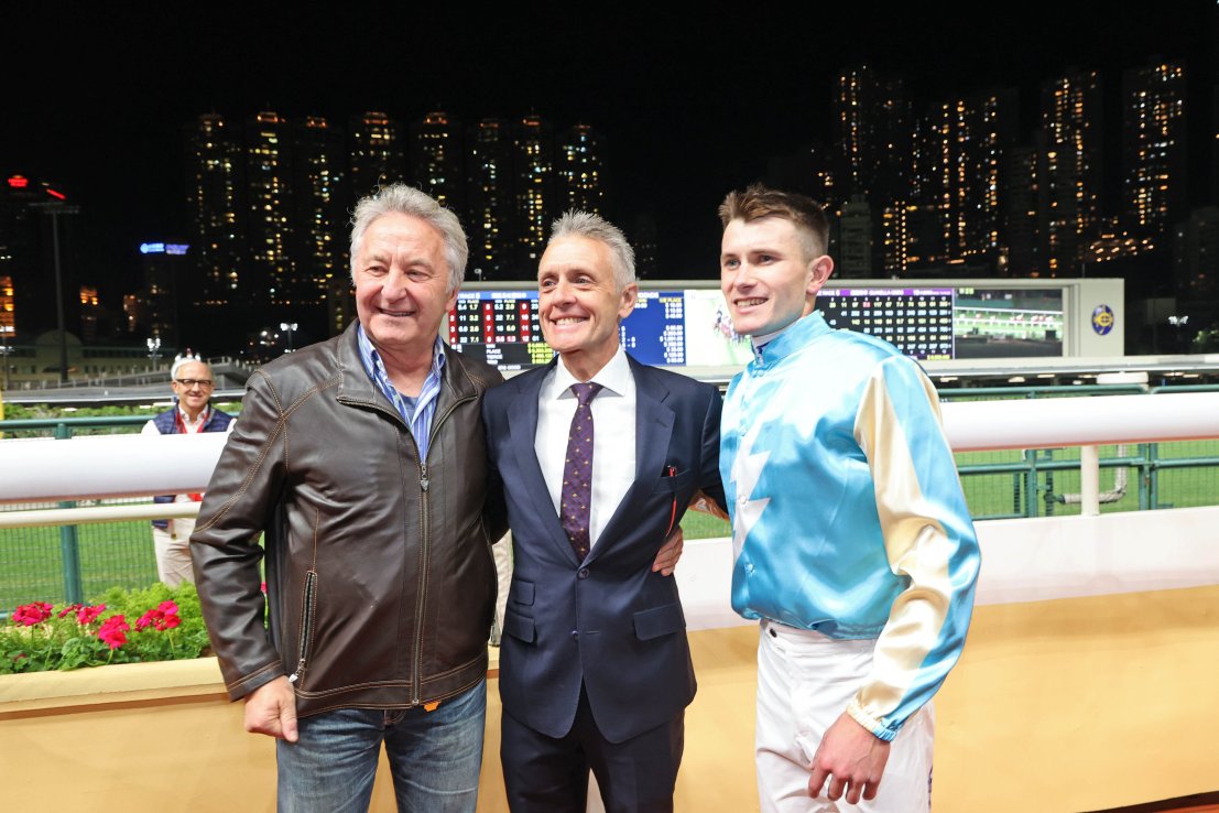 Mark Newnham (centre) and Luke Ferraris (right) team up with My Wish on Sunday (9.50am)
