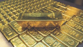 Gold bars on a table