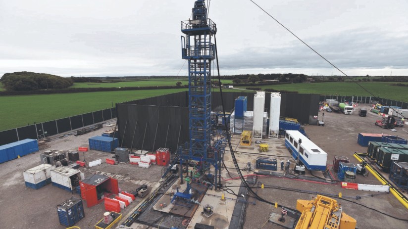 Photo of the Cuadrilla hydraulic fracturing site at Preston New Road shale gas exploration site in Lancashire.
