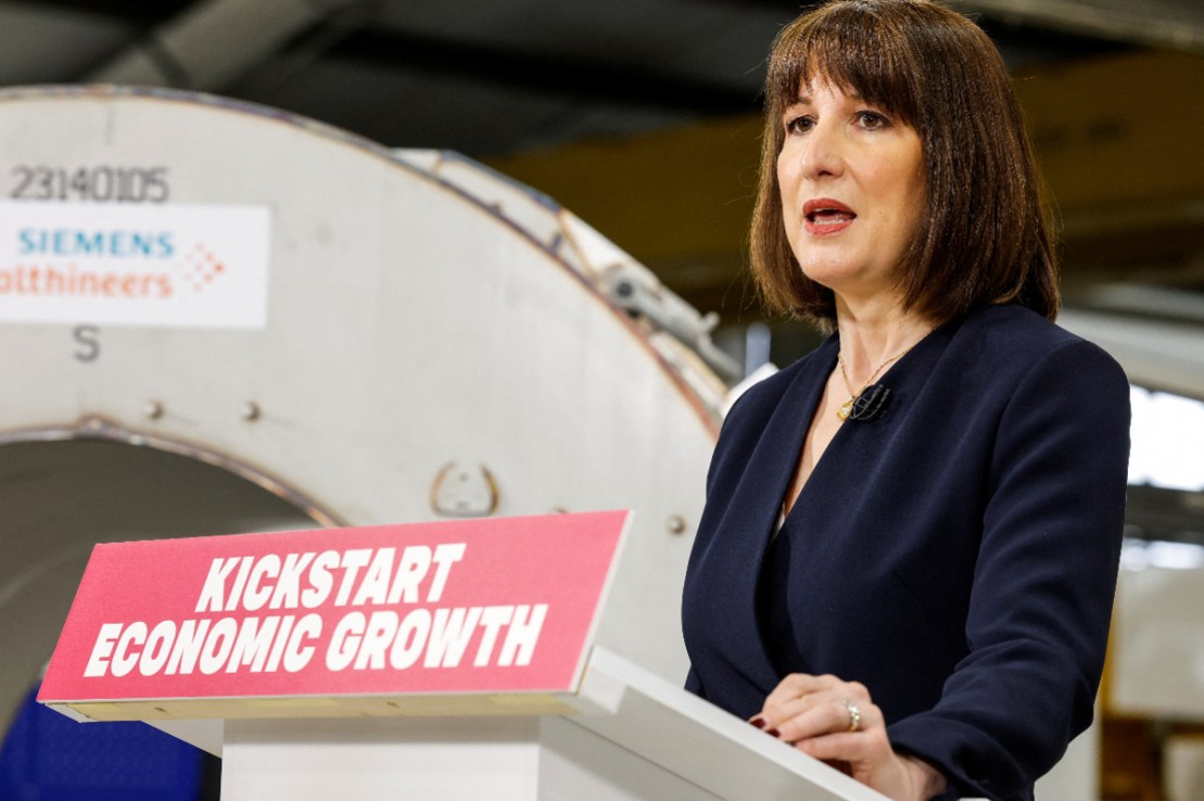 Chancellor Rachel Reeves gives a speech on economic growth at Siemens Healthineers, in Eynsham, Oxford (Peter Cziborra/PA Wire)
