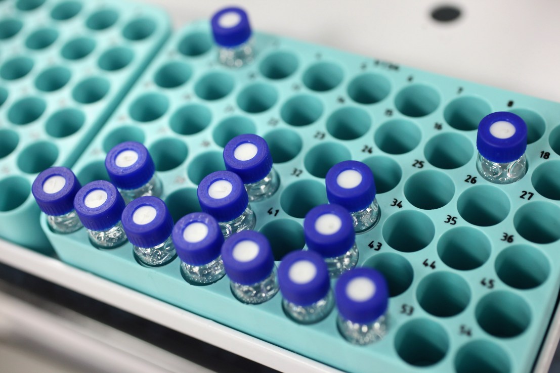 HARLOW, ENGLAND - JANUARY 19:  A tray of samples in the anti-doping laboratory which will test athlete’s samples from the London 2012 Games on January 19, 2012 in Harlow, England. The facility, which will be provided by GSK and operated by King’s College London, will test over 6250 samples throughout the Olympic and Paralympic Games. Over 150 anti-doping scientists will work in the laboratory, which measures the size of seven tennis courts, 24 hours a day.  (Photo by Oli Scarff/Getty Images)