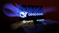 The logos of OpenAI, DeepSeek and Google Gemini artificial intelligence apps on a laptop, arranged in Riga, Latvia, on Wednesday, Jan. 29, 2025. Microsoft Corp. and OpenAI are investigating whether data output from OpenAI&rsquo;s technology was obtained in an unauthorized manner by a group linked to Chinese artificial intelligence startup DeepSeek, according to people familiar with the matter. Photographer: Andrey Rudakov/Bloomberg via Getty Images