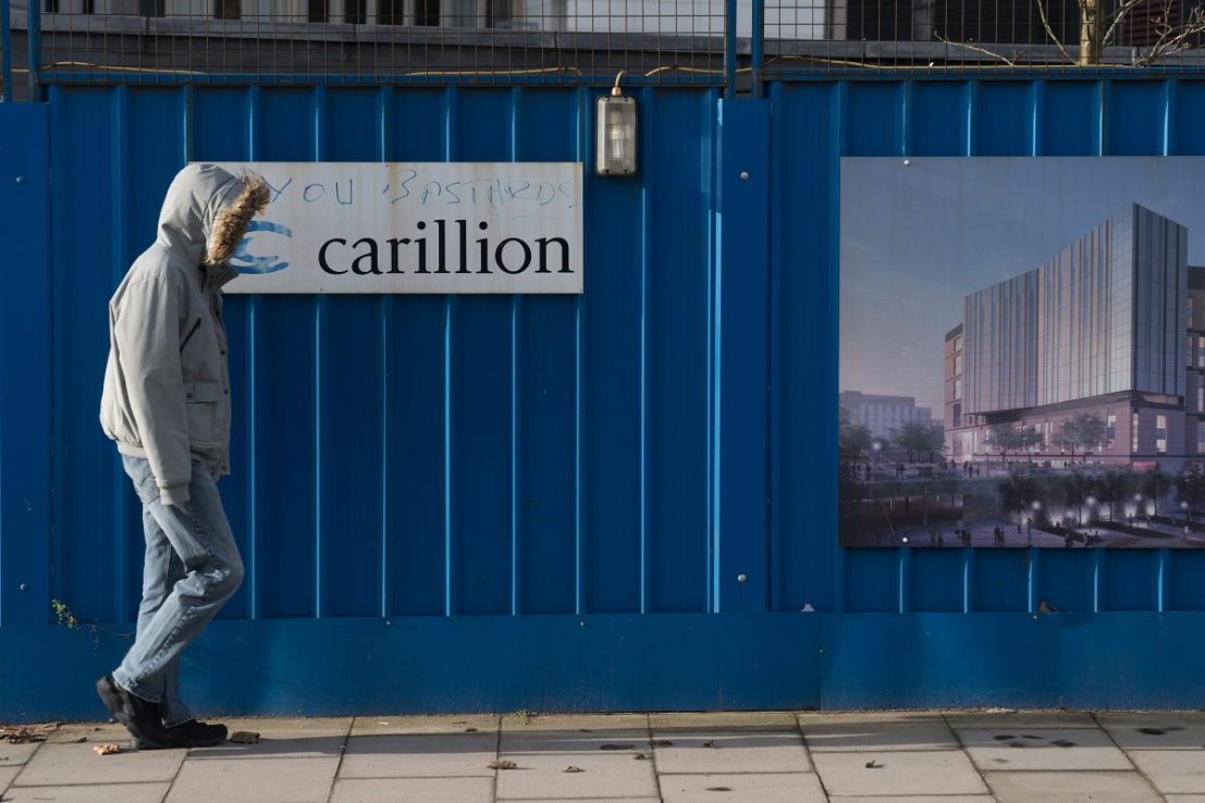 Construction giant Carillion collapsed in 2018 under a £1.5bn debt pile (Photo by Christopher Furlong/Getty Images)