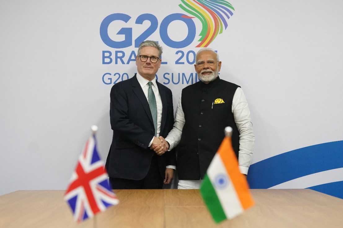 Prime Minister Keir Starmerwith Narendra Modi, Prime Minister of India, at the G20 summit. Photo: PA