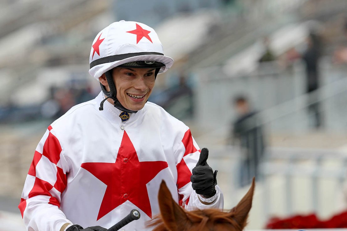 Jockey Alexis Badel rides Super Sixty at Happy Valley on Wednesday for trainer Casper Fownes.