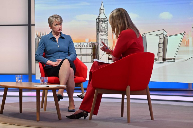 Home Secretary Yvette Cooper appearing on the BBC1 current affairs programme, Sunday with Laura Kuenssberg. Credit: Jeff Overs/BBC/PA Wire