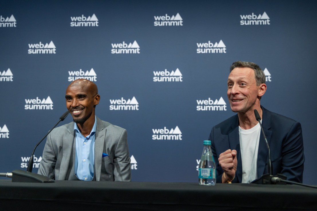 Marcel Muenster and Mo Farah launched RunGP in Doha last month (Image: RunGP)
