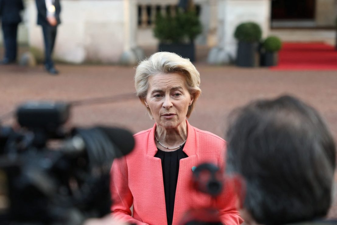 In February, Trump imposed a 25% levy on EU goods including aluminium and steel.  (Photo by Toby Melville - WPA Pool/Getty Images)