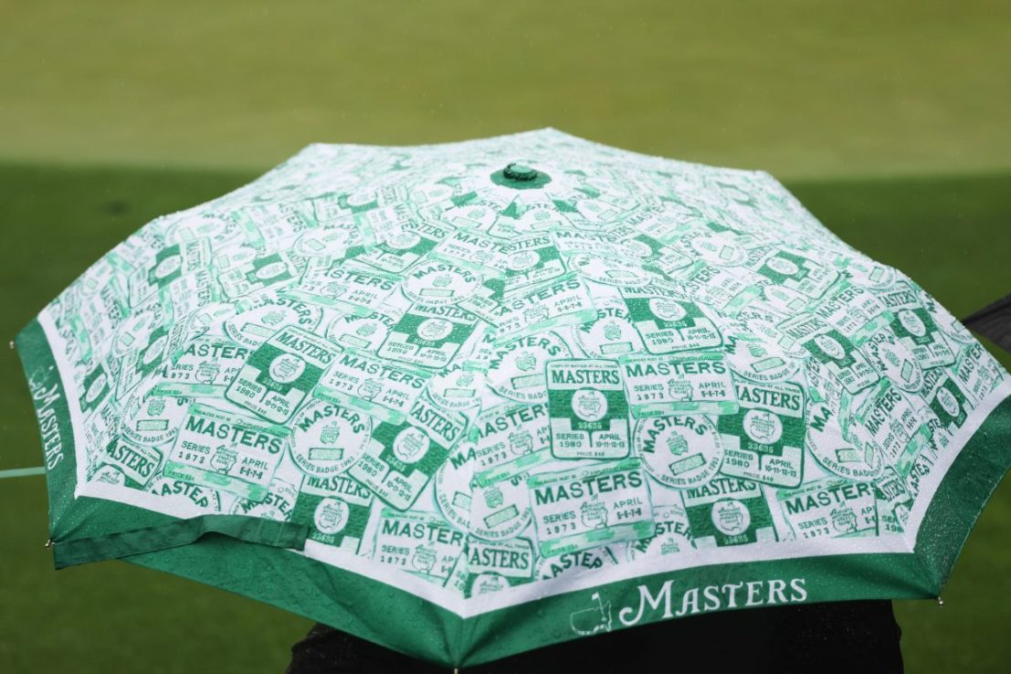 Monday's practice at the Masters has been delayed by storms