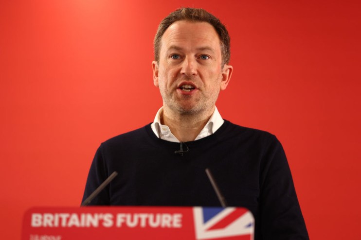 Jody Ford, CEO of Trainline, introduces then-Labour Shadow Transport Secretary Louise Haigh in April 2024 in London. (Photo by Peter Nicholls/Getty Images)