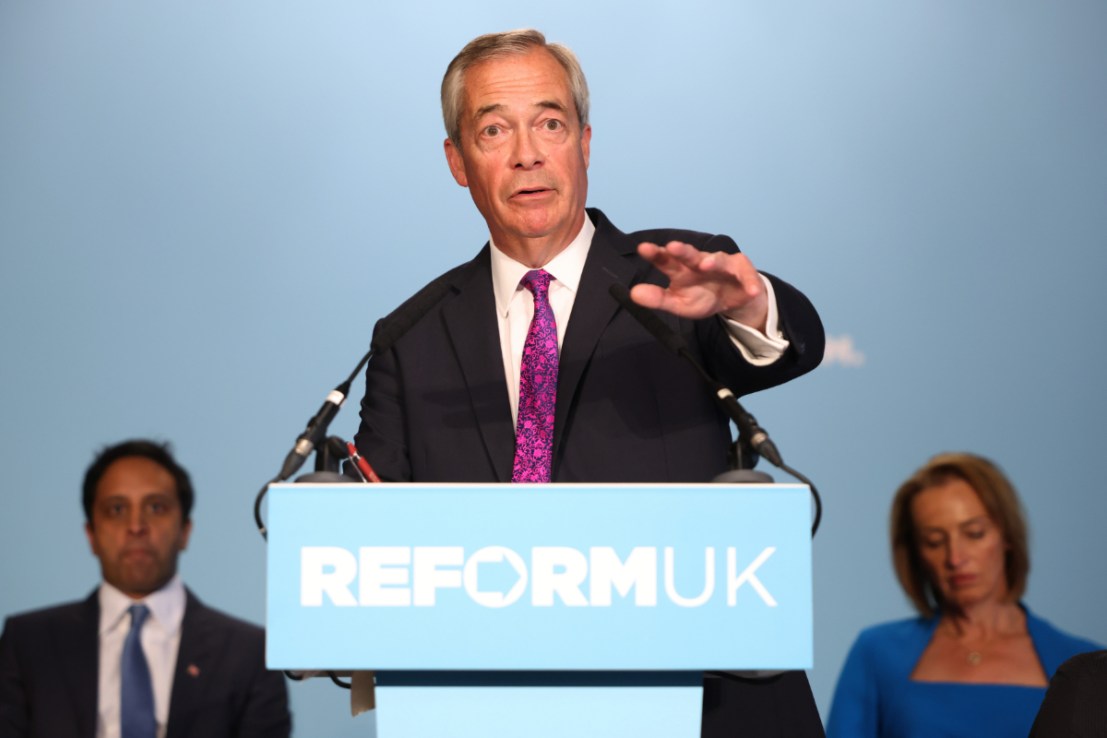 Reform leader Nigel Farage has unveiled new non-dom policy known as the Britannia Card(Photo by Dan Kitwood/Getty Images)