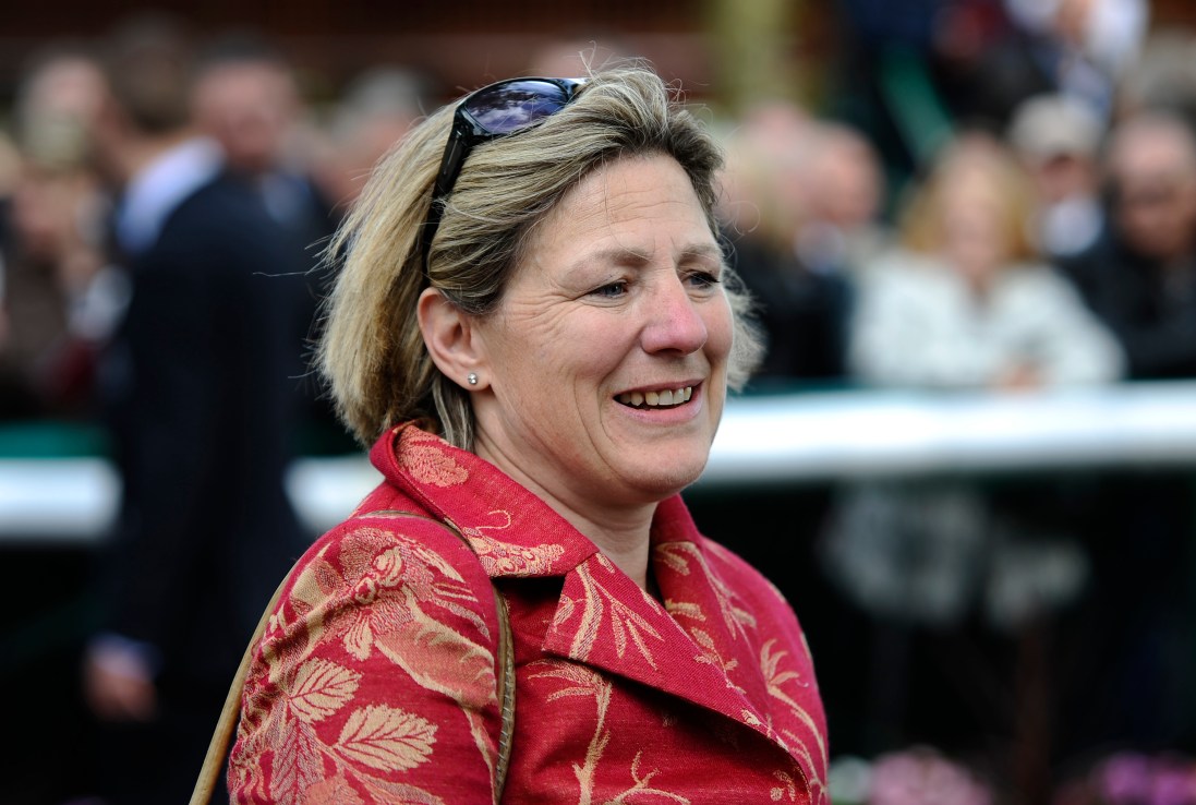 Eve Johnson Houghton saddles Havana Hurricane in the Woodcote Stakes at Epsom on Friday.