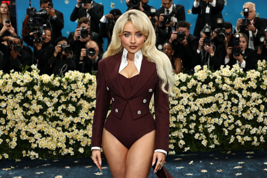 Sabrina Carpenter wore a Louis Vuitton outfit to the 2025 Met Gala in May 2025 in New York. (Photo by Jamie McCarthy/Getty Images)