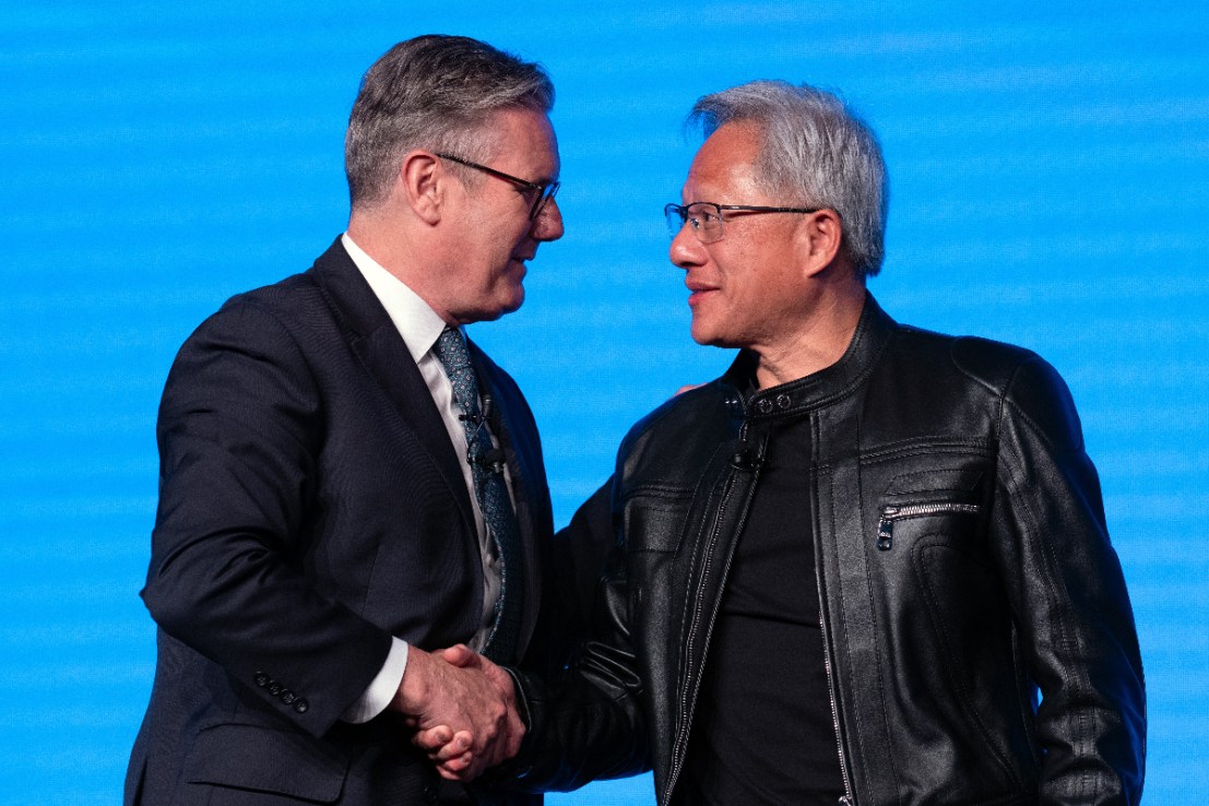 Nvidia's Jensen Huang and Keir Starmer met onstage at the London Tech Week
