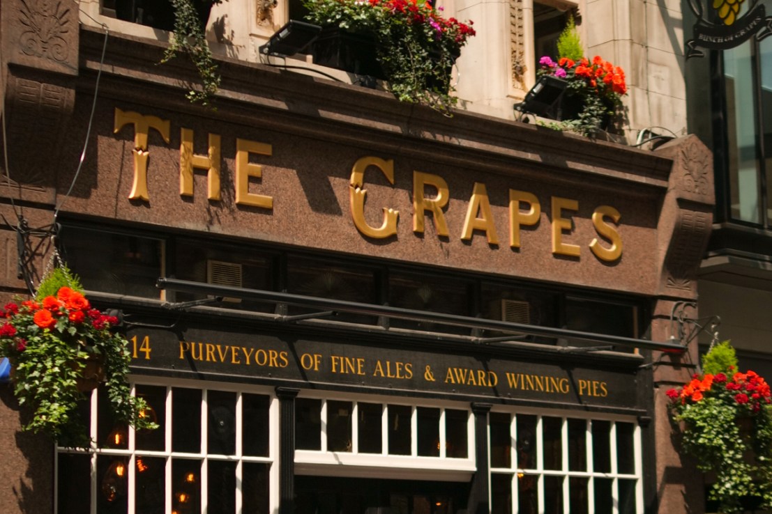 The Bunch of Grapes is one of the best pubs in the City
