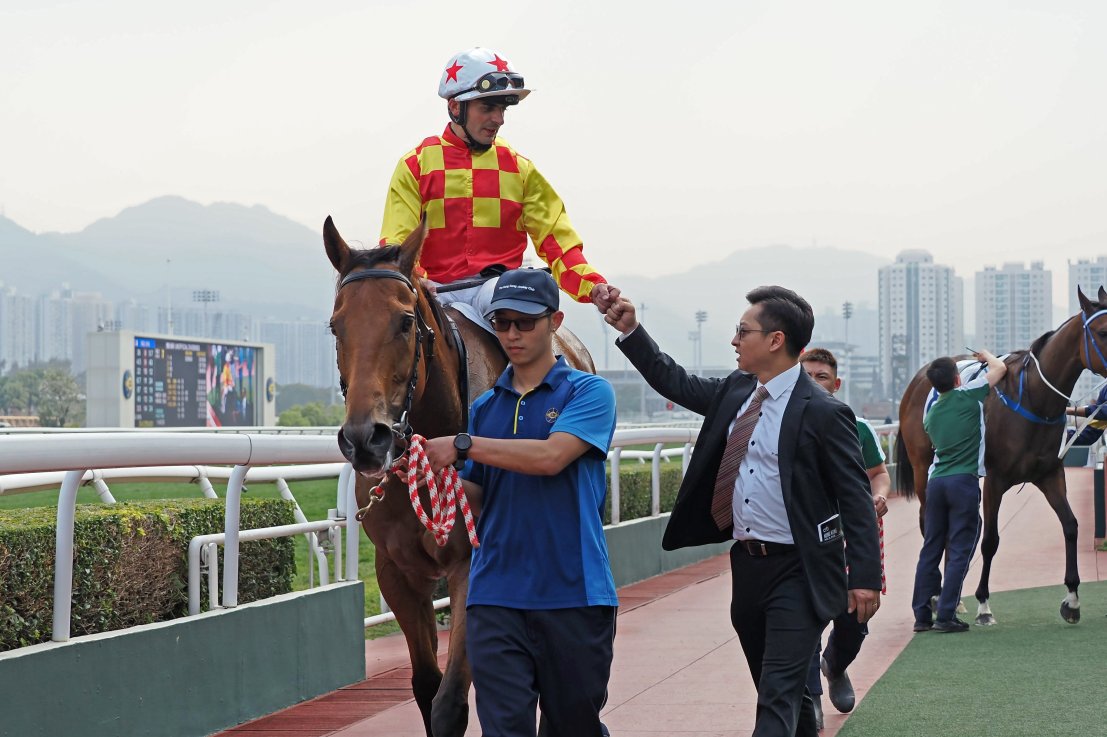 Andrea Atzeni partnered Steps Ahead to his last win at Sha Tin.