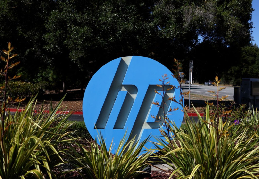 The UK arm of Hewlett-Packard (HP) has seen its profit surge. (Photo by Justin Sullivan/Getty Images)