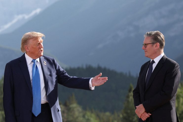 The two leaders are set to have lunch and a bilateral meeting on Monday. (Photo by Suzanne Plunkett-Pool/Getty Images)