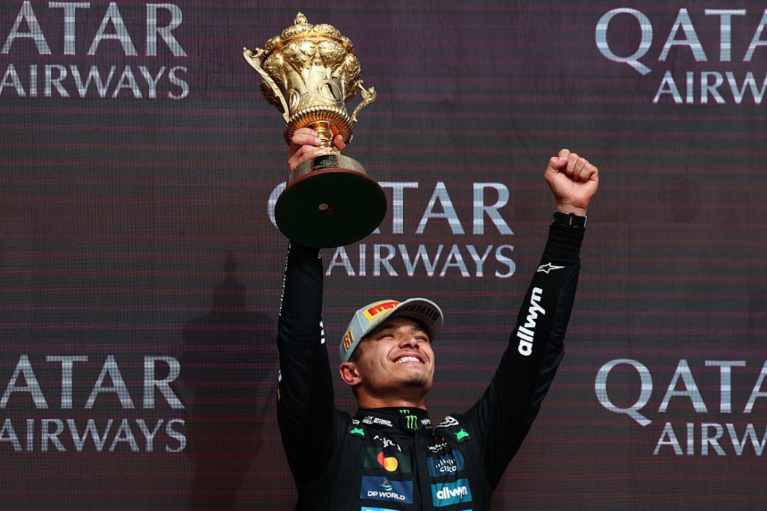 Lando Norris won the Silverstone Grand Prix last weekend. (Photo by Mark Thompson/Getty Images)