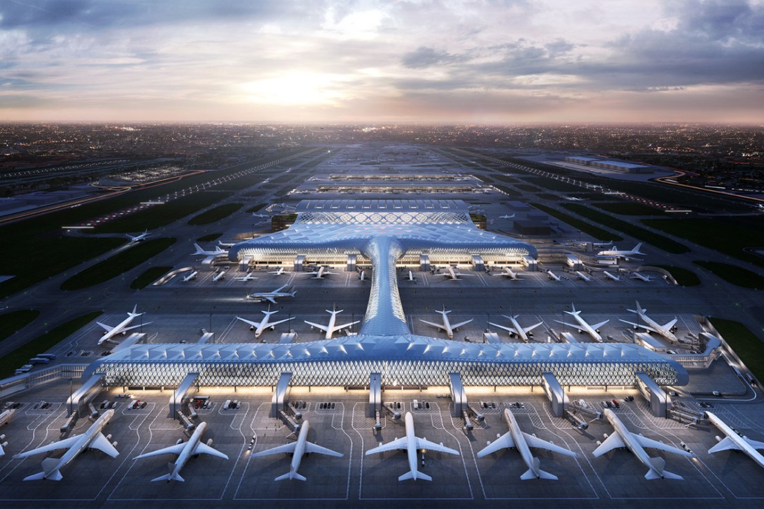 A render of Heathrow West's Terminal 6 (Image courtesy of the Arora Group)