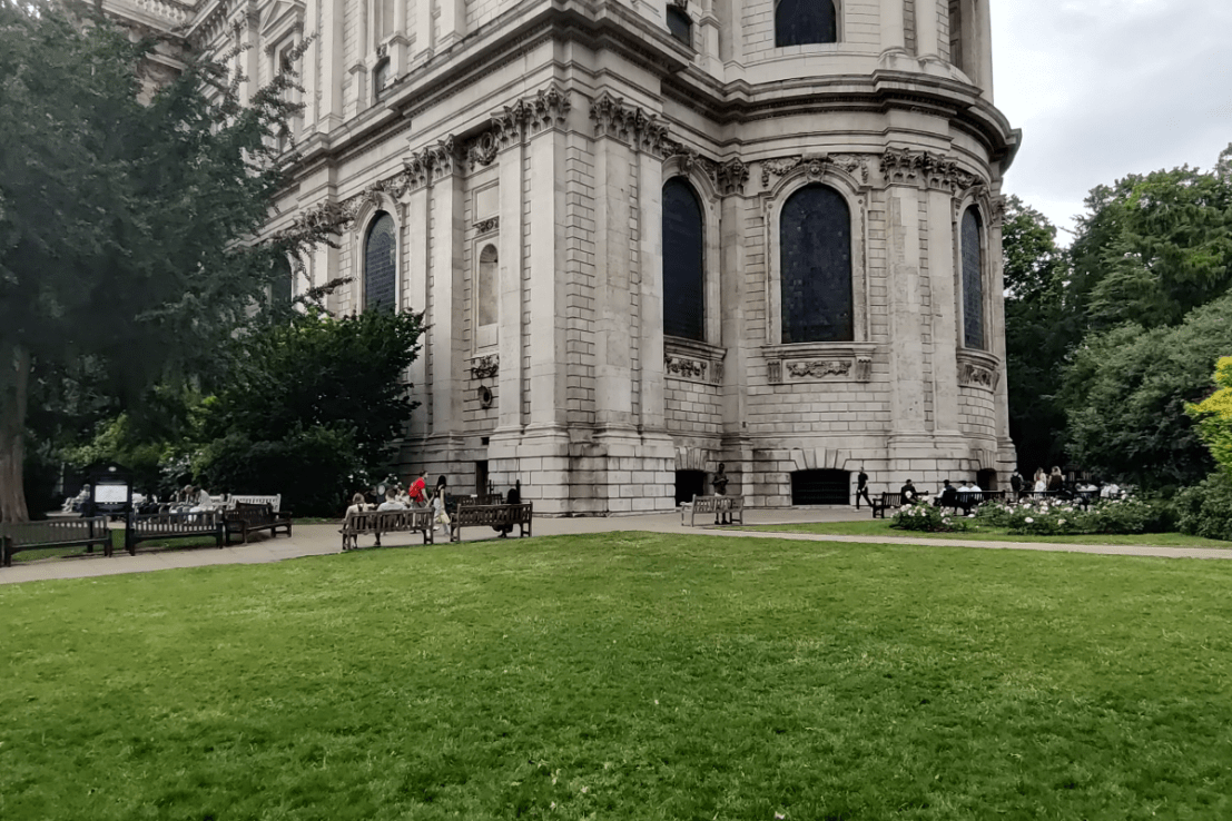 St Paul's has parkland that makes for a great lunch spot