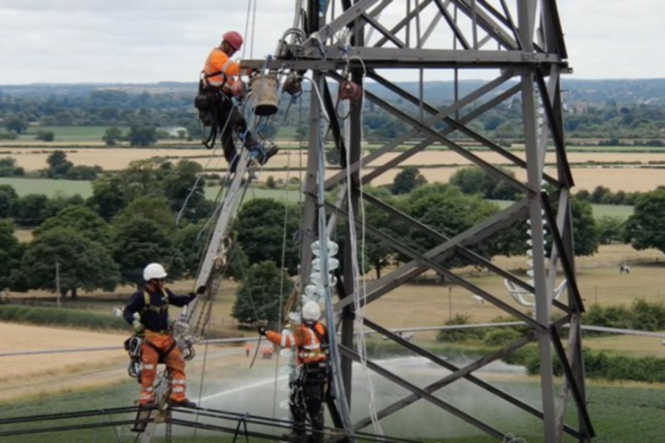 Overhead power lines being refurbished by National Grid as part of &pound;70bn investment in UK and US energy networks