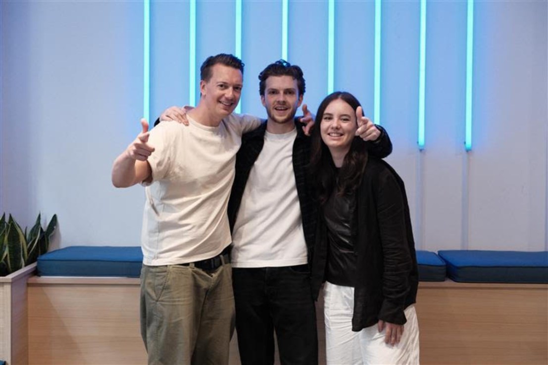 Kevin Luckhurst, Harry Coles, Alicia Waibel from Experience Studios, part of Populous, are doing the City AM Triathlon Team Challenge