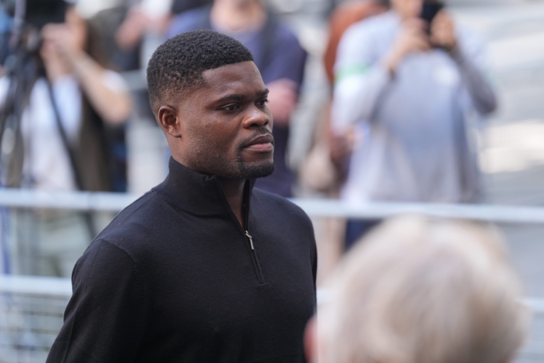 Thomas Partey was bailed until next month during a court appearance in London today (Picture: Yui Mok/PA Wire)