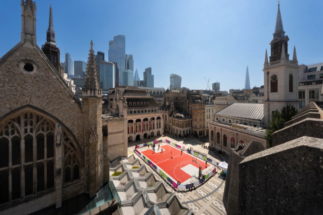 Birds eye view of the Guildhall 