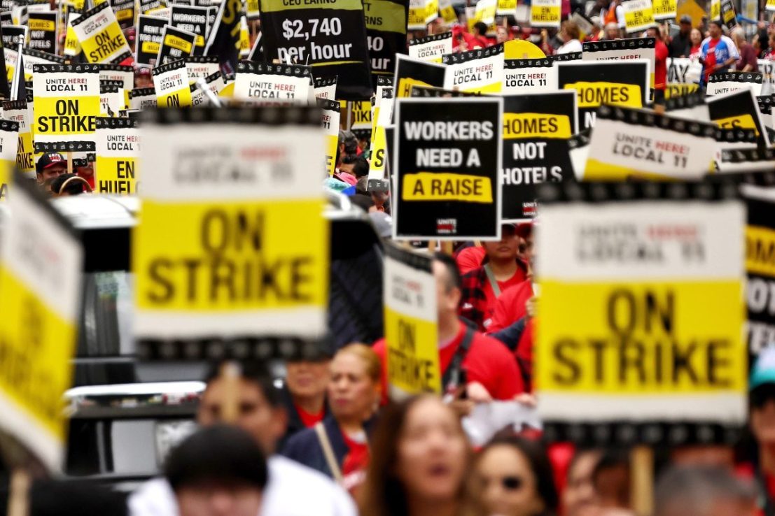 The 2028 Los Angeles Olympics has been threatened with strike action by a union demanding a $5bn investment in local housing.