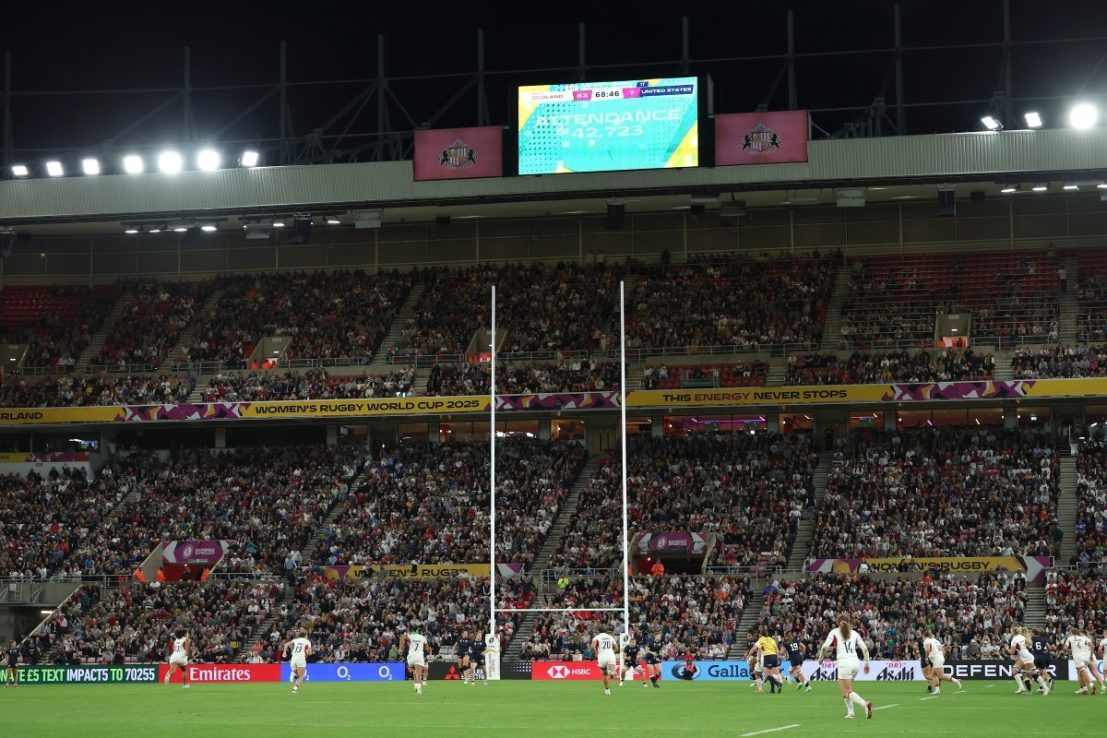 England’s opening Women’s Rugby World Cup match against the USA peaked at nearly 2.5m as records tumbled during the competition’s opening weekend.