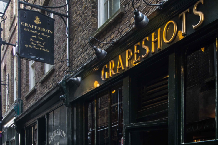 The Grapeshots wine bar on Artillery Passage