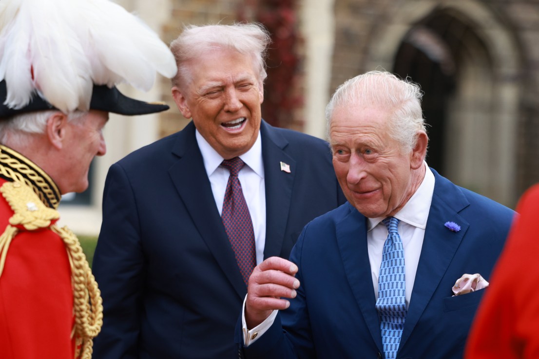 King Charles greets Donald Trump  at Windsor Castle